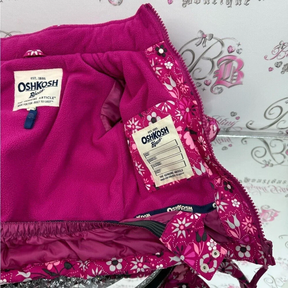 OshKosh jacket coat winter faux fur hood warm cozy Pink Floral Winter Jacket
